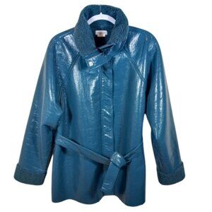 LOVER’S & FRIENDS Michelle Jacket in Blue Belted Coat Faux Fur XL